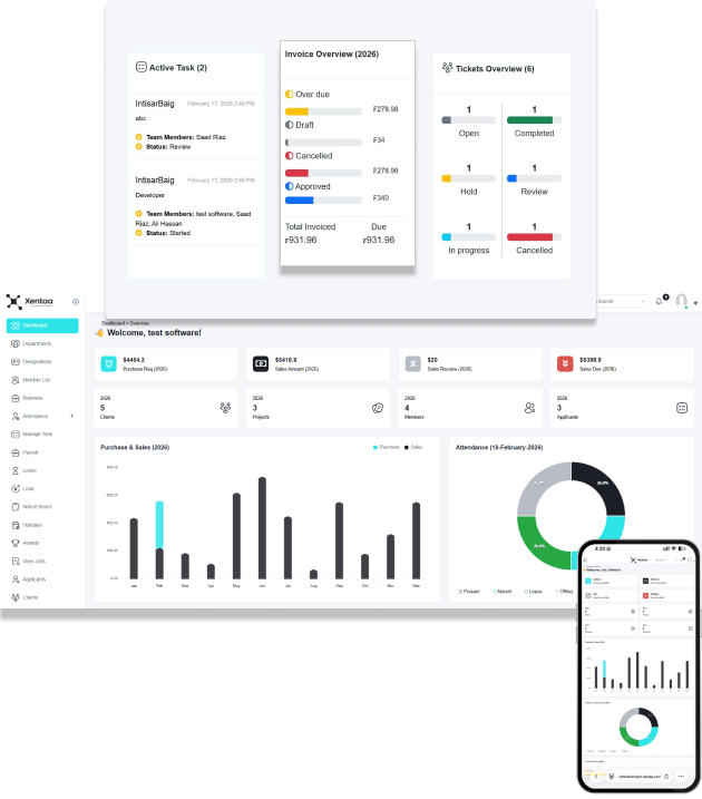 Sleek dashboard showing multiple branches